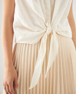 Camisa anudable en ruedo para mujer - Crudo