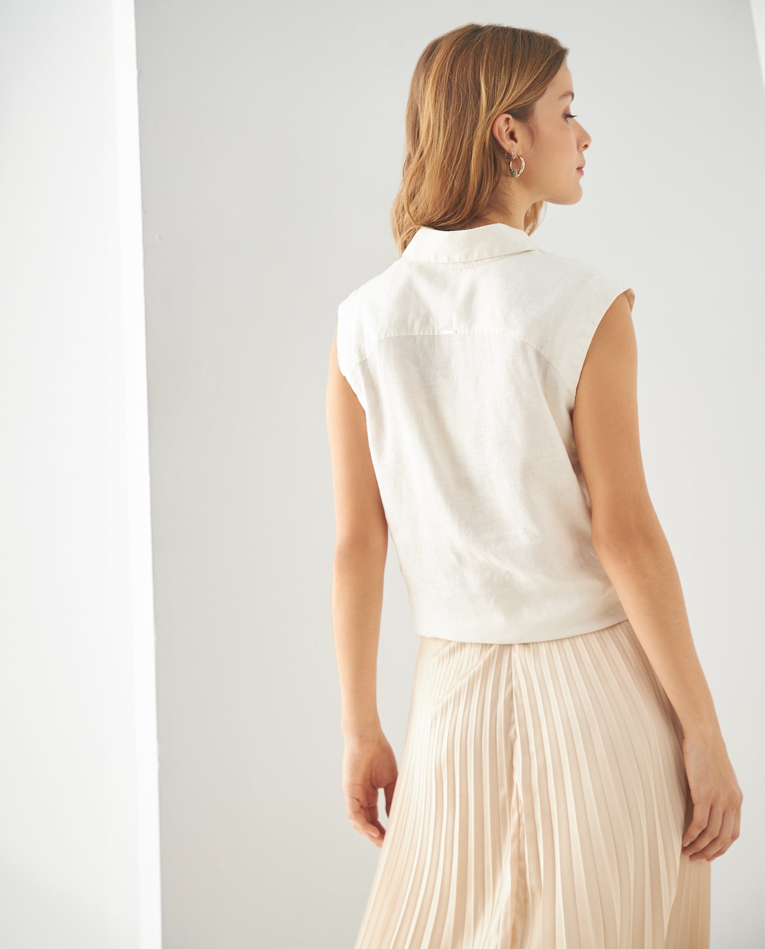 Camisa anudable en ruedo para mujer - Crudo