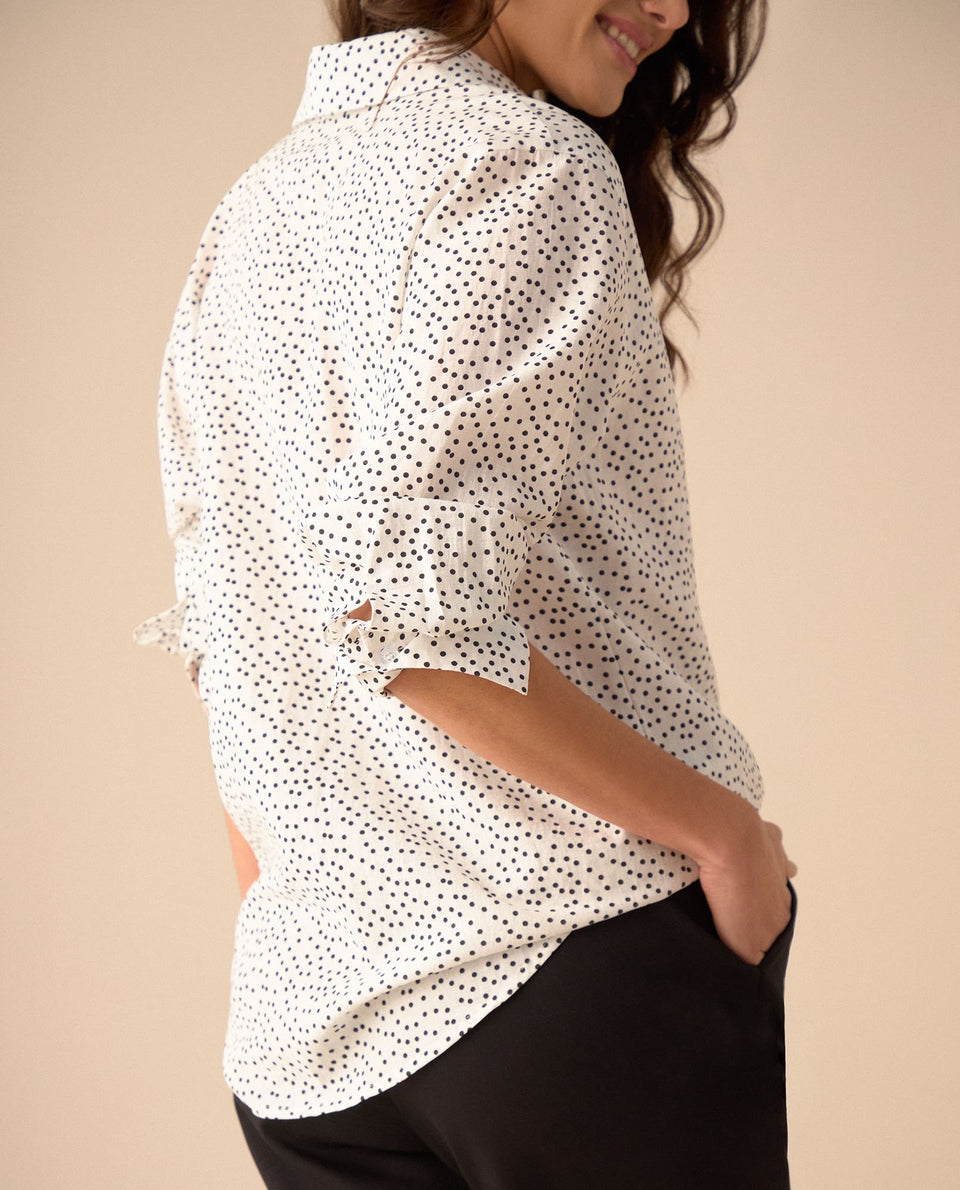 Camisa con diseño de puntos para mujer - Crudo 34_411G003_CRU110602_3