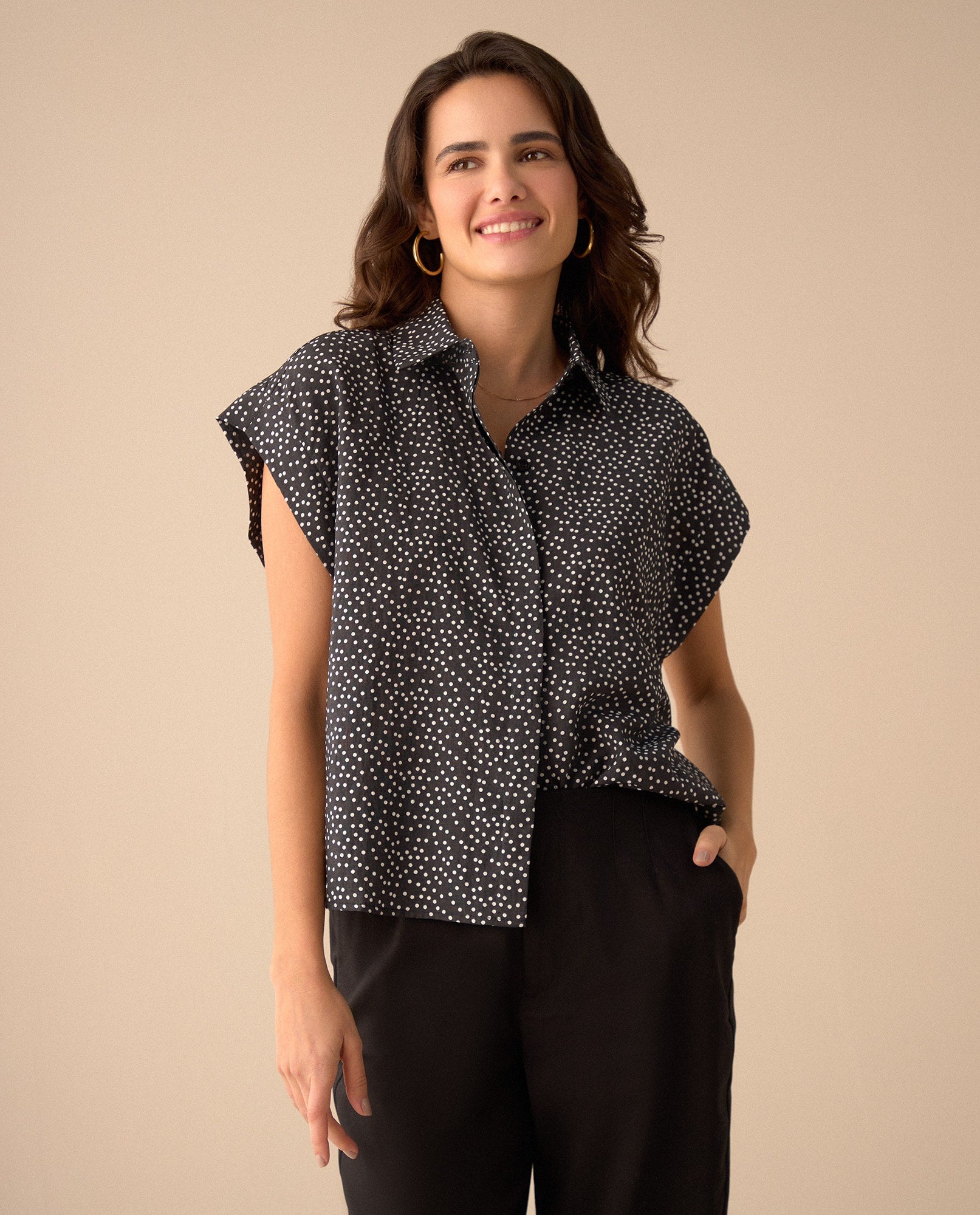 Camisa manga sisa para mujer - Negro 34_411G016_NEG190303_0