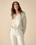 Camisa en tela tipo satín para mujer - Verde