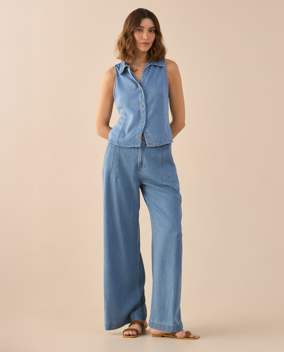 Camisa en denim para mujer - Azul 34_411G031_AZU134110_6