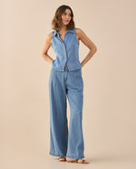 Camisa en denim para mujer - Azul 34_411G031_AZU134110_7