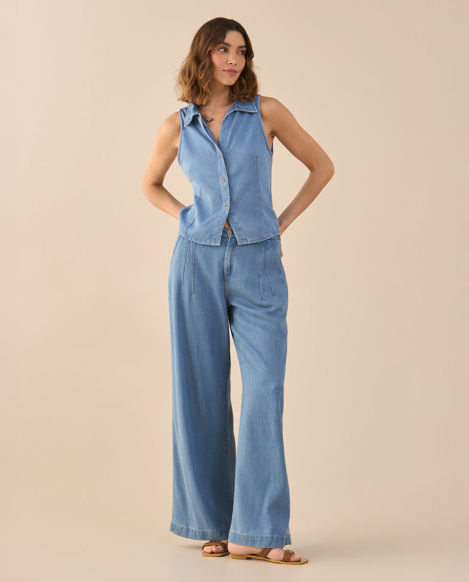 Camisa en denim para mujer - Azul 34_411G031_AZU134110_7