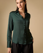 Camisa manga larga regular poliéster - Verde