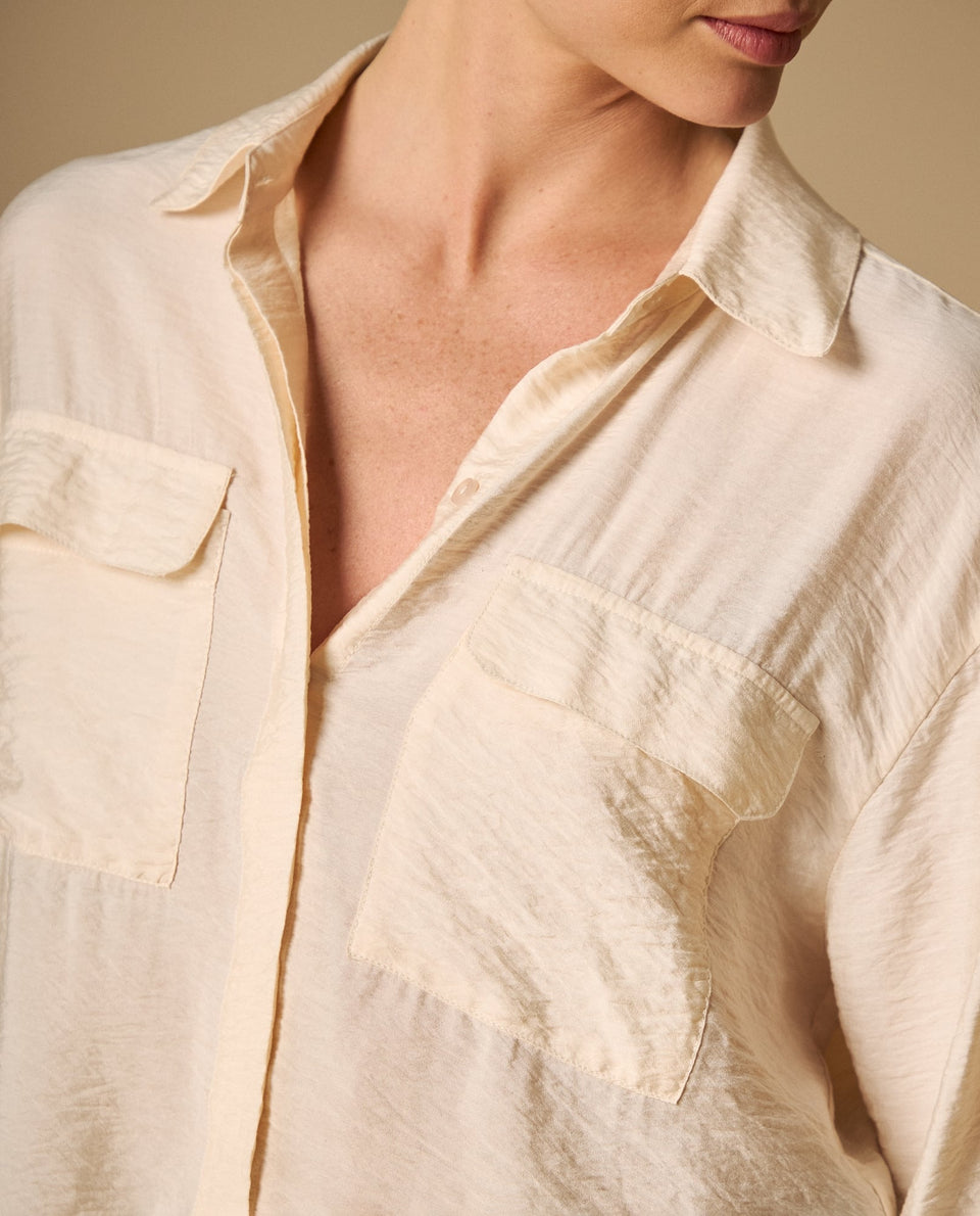 Camisa manga larga con acabado artesanal - Crudo 34_411H014_CRU111302_4