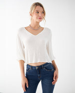 Camisa de manga larga amplia para mujer - Crudo