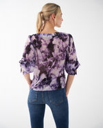 Camisa con estampado abstracto para mujer - Morado