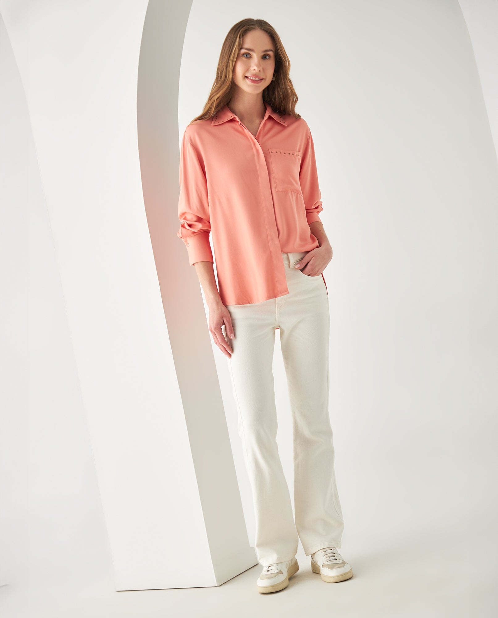 Camisa con apliques para mujer - Rosa 34_412F005_ROS161329_5