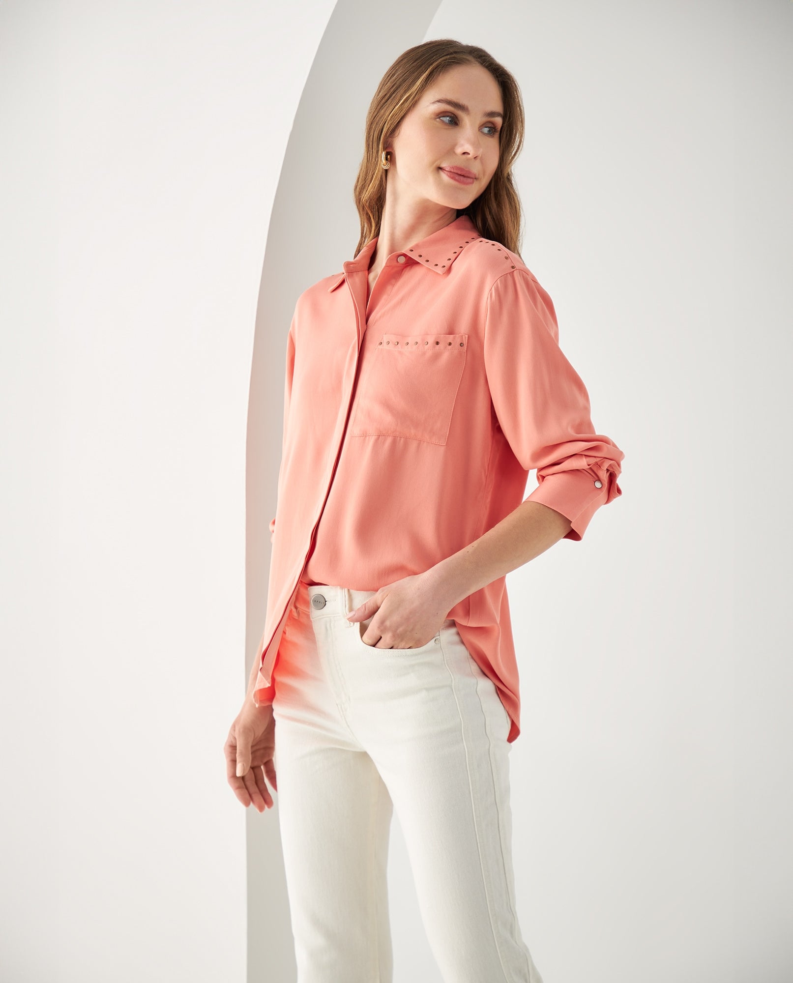 Camisa con apliques para mujer - Rosa 34_412F005_ROS161329_6
