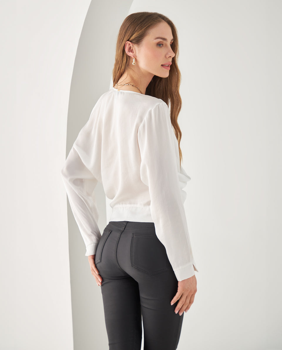 Camisa en tela tipo satín para mujer - Crudo 34_412F011_CRU110602_4