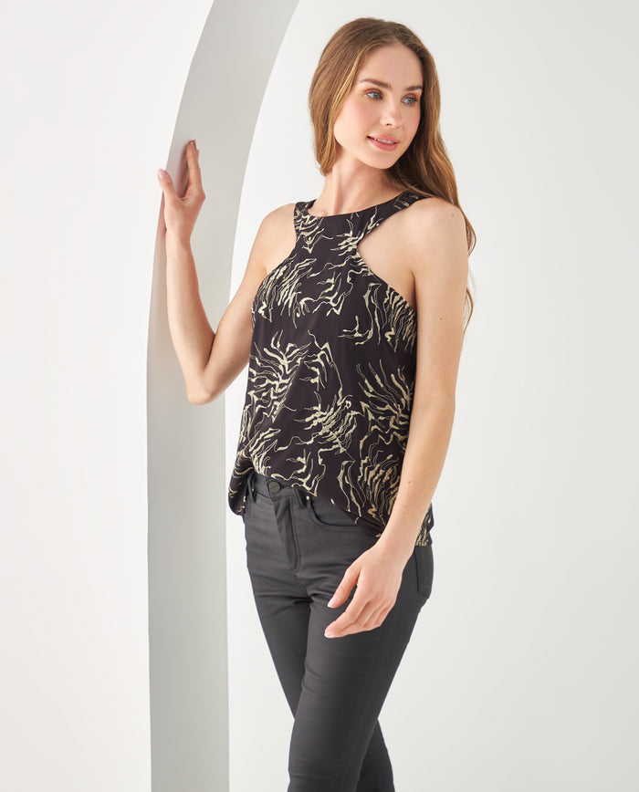 Camisa con detalles brillantes para mujer - Negro 34_412F013_NEG190303_0