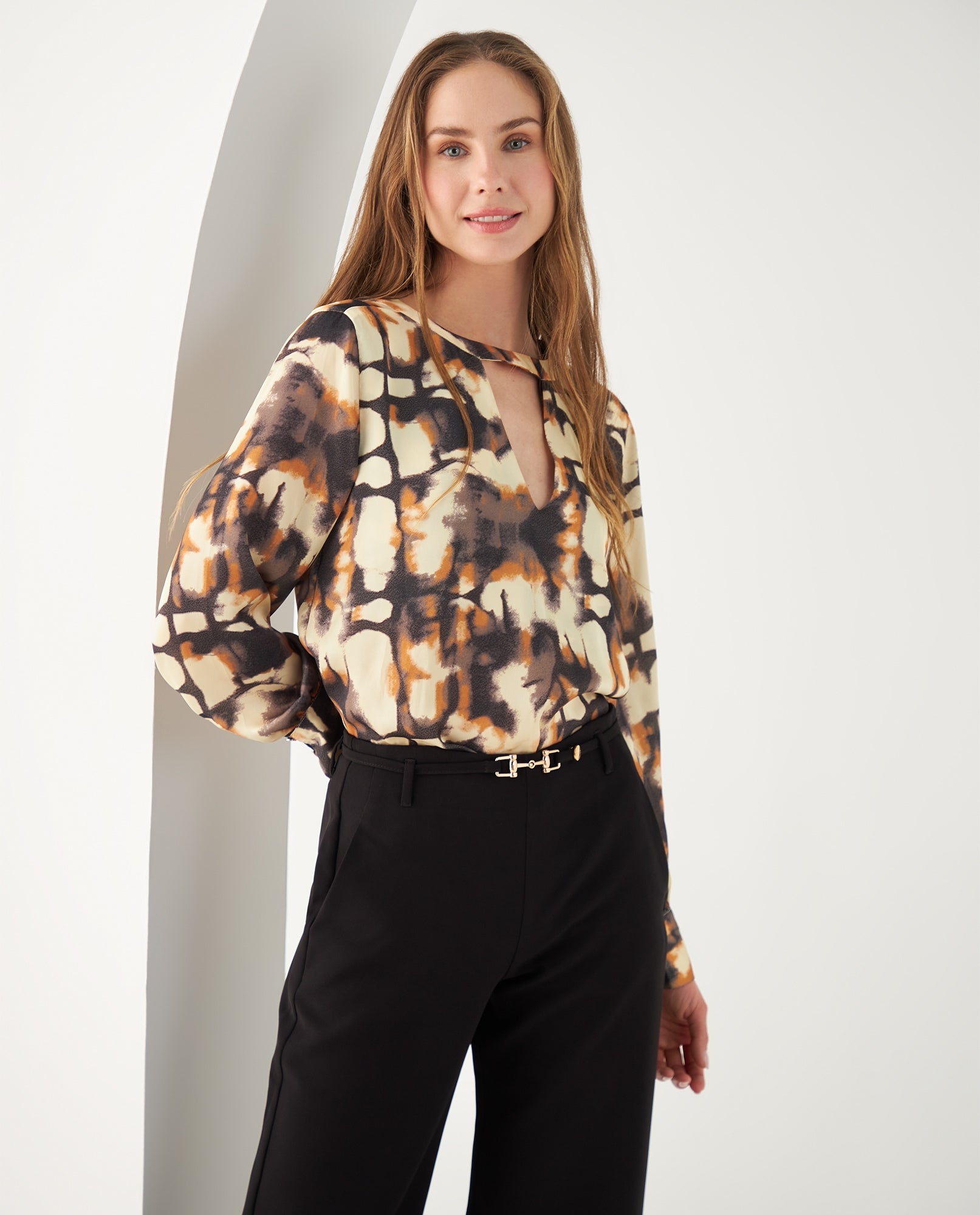 Camisa con manga larga amplia para mujer - Amarillo 34_412F017_AMA120717_0