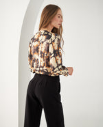 Camisa con manga larga amplia para mujer - Amarillo