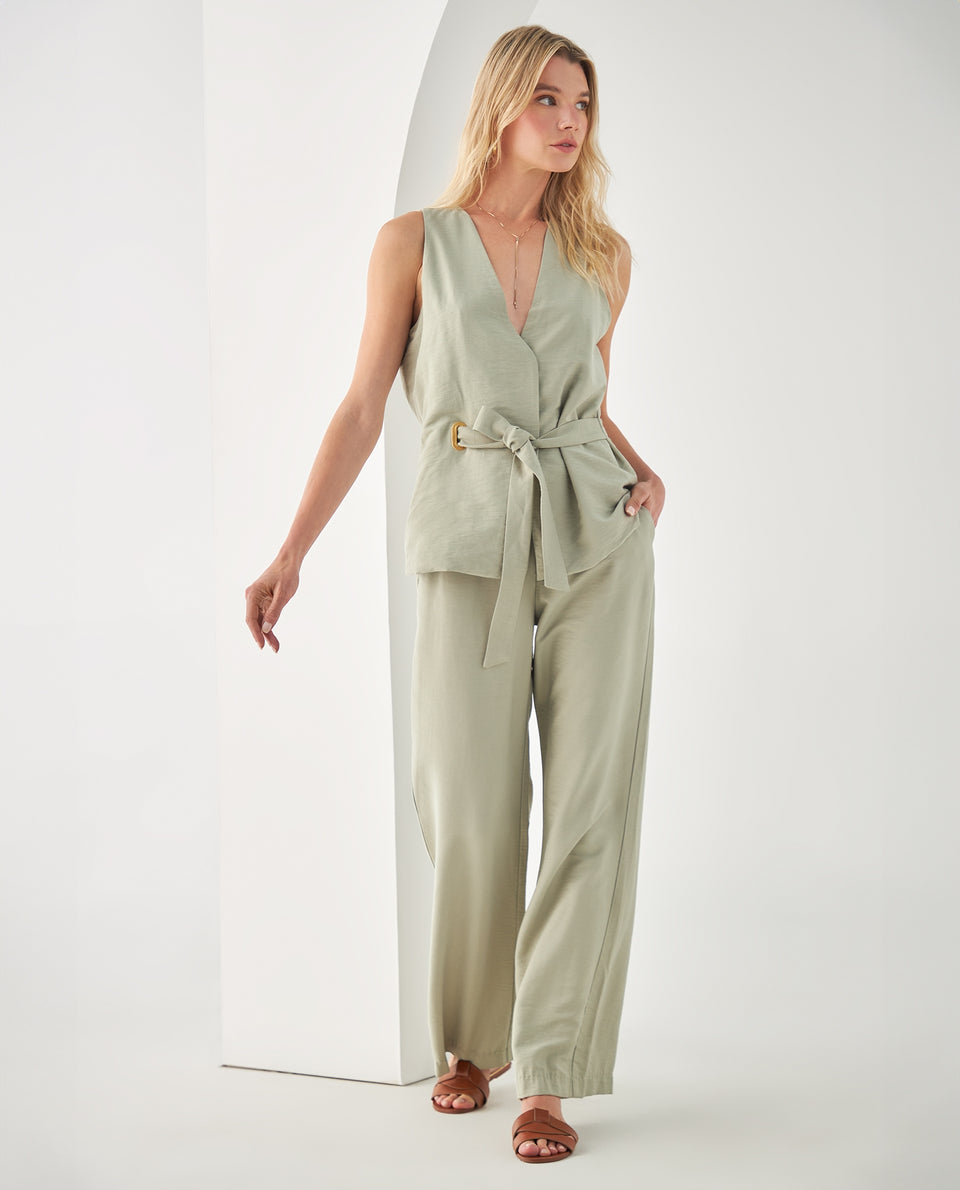 Camisa tipo chaleco para mujer - Verde