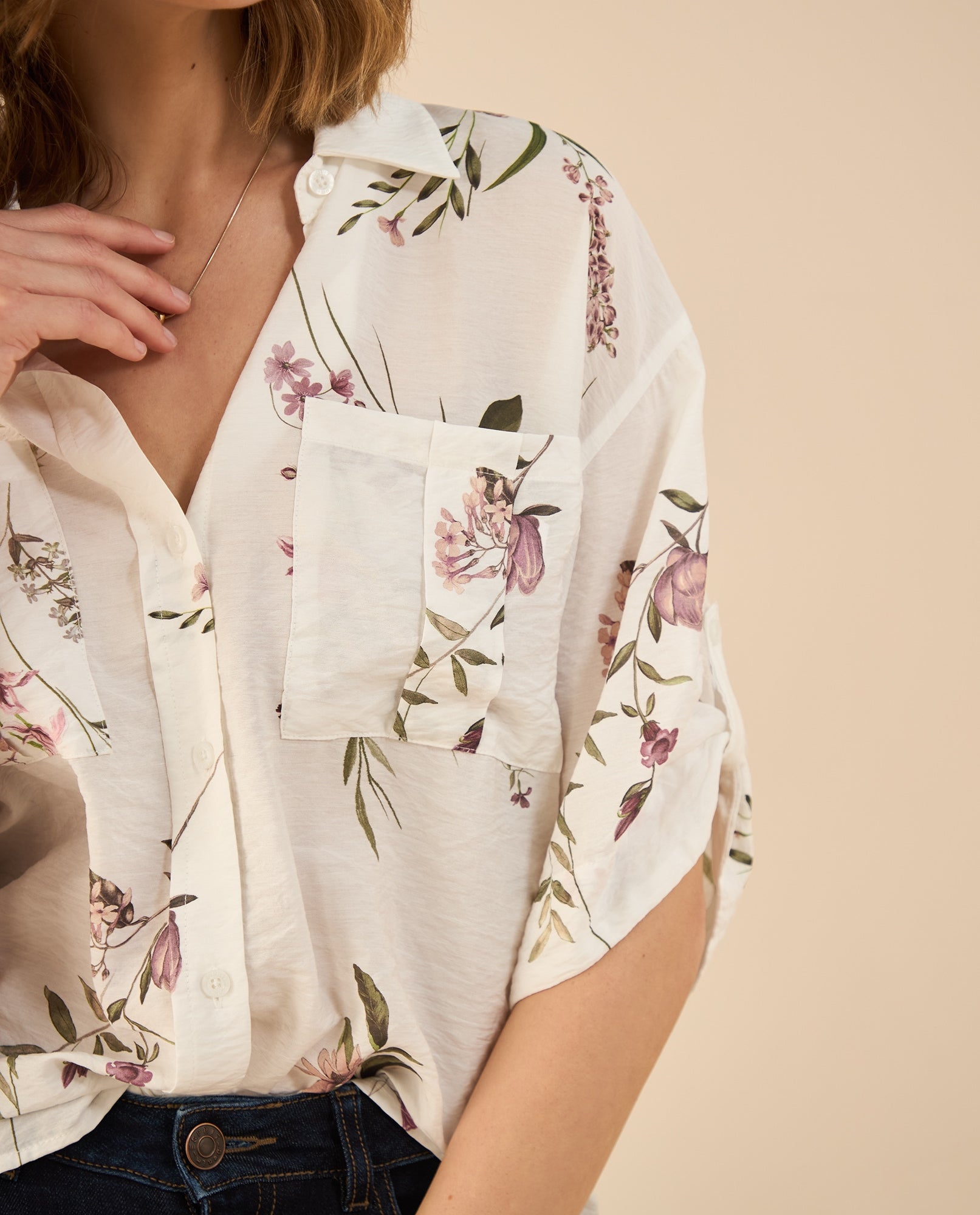 Camisa manga corta estampada para mujer - Blanco 34_412G003_BLA110601_3