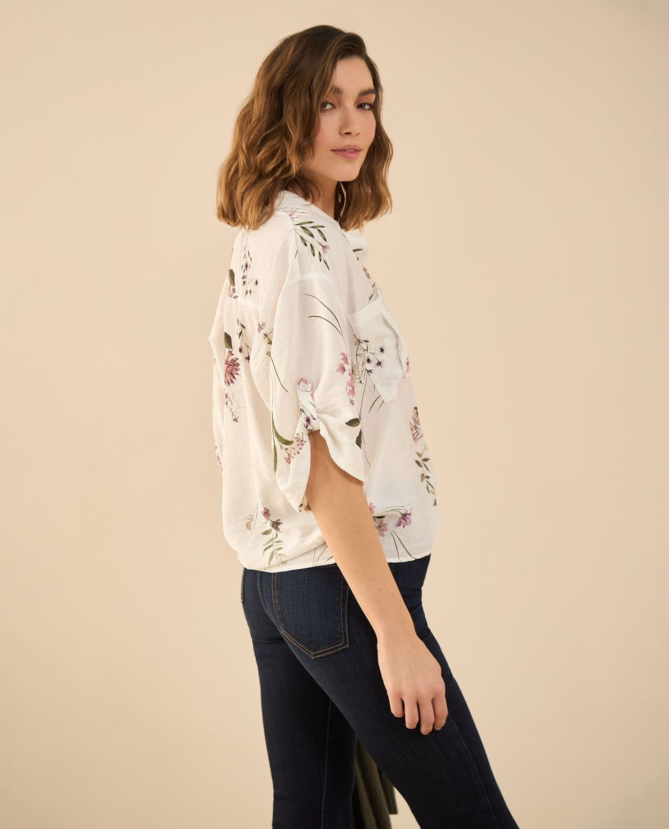 Camisa manga corta estampada para mujer - Blanco 34_412G003_BLA110601_4