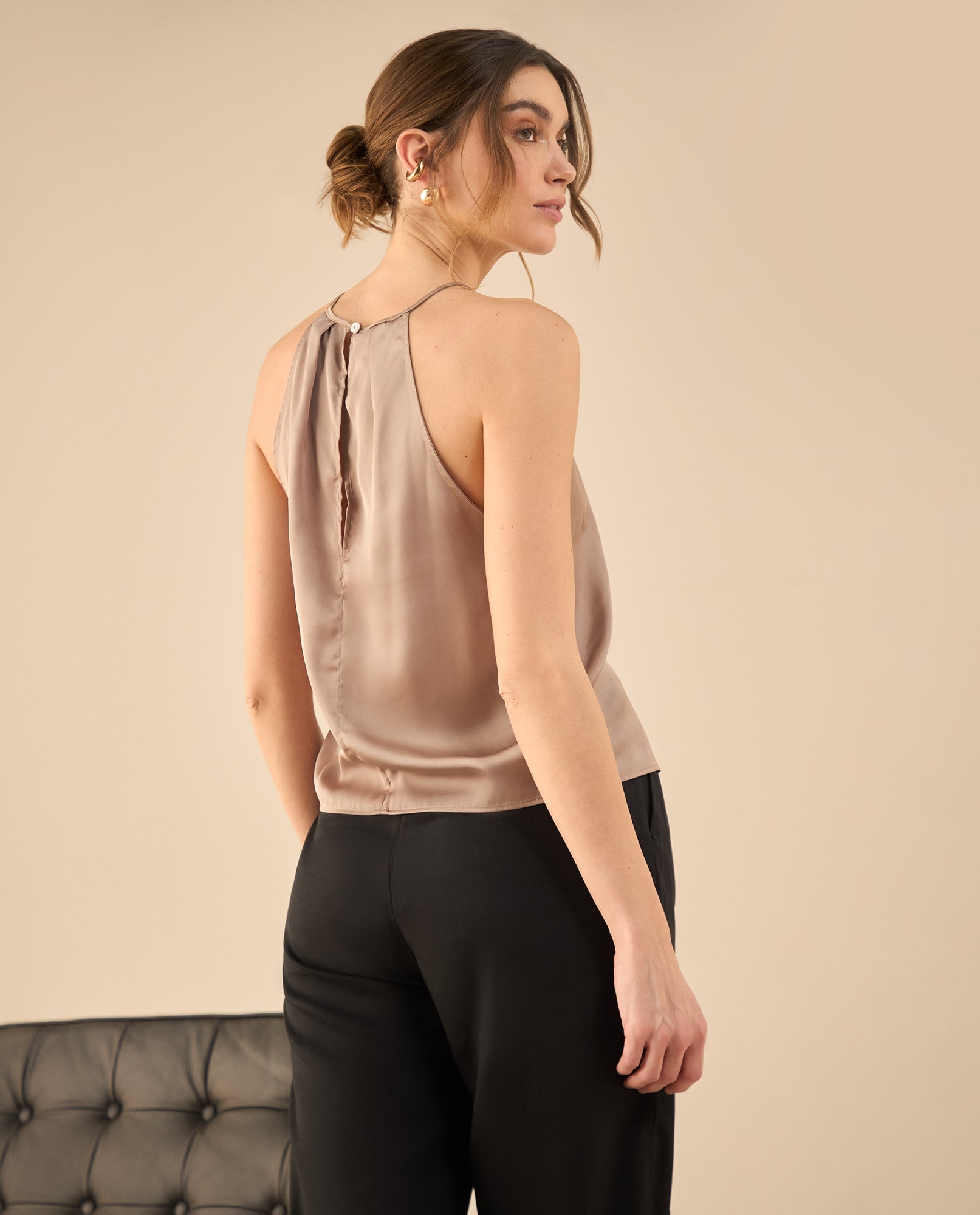 Camisa de tiras para mujer - Beige 34_412G007_BEI161108_4