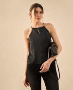 Camisa de tiras para mujer - Negro