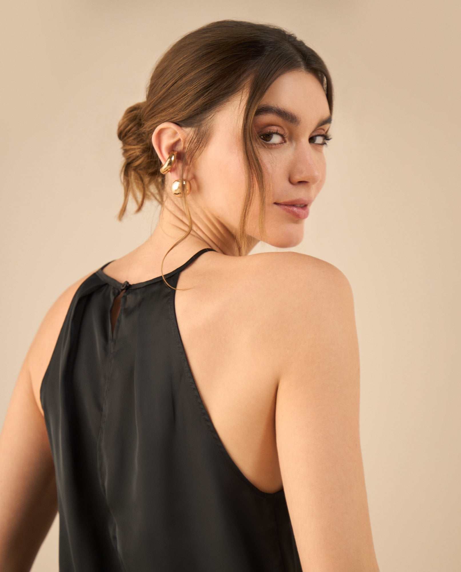 Camisa de tiras para mujer - Negro 34_412G007_NEG190303_3