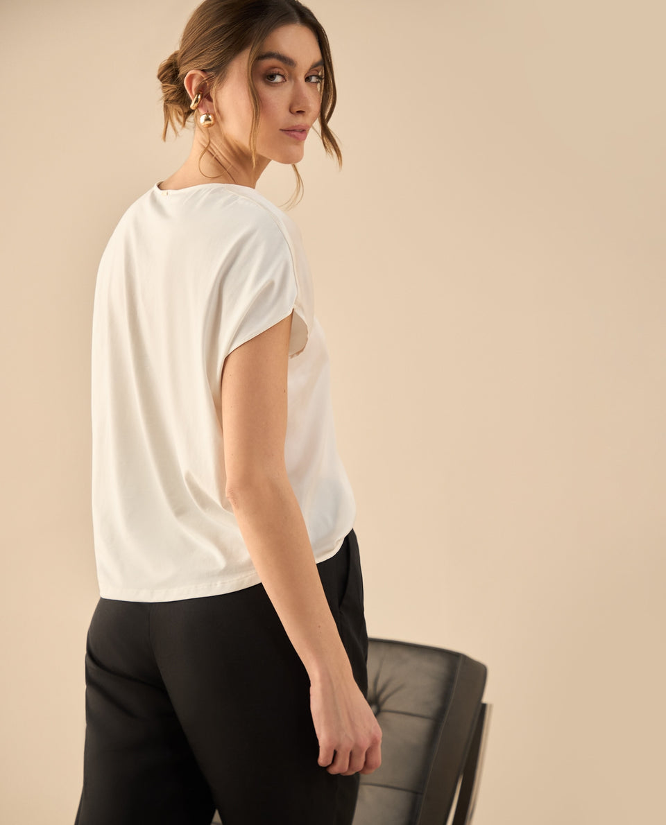 Camisa tipo satín para mujer - Crudo 34_412G009_CRU110605_4