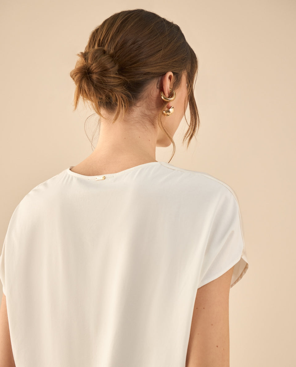 Camisa tipo satín para mujer - Crudo 34_412G009_CRU110605_5