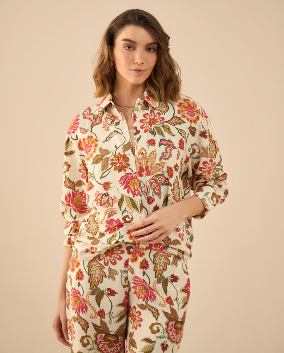 Camisa estampada para mujer - Crudo 34_412G015_CRU114201_3