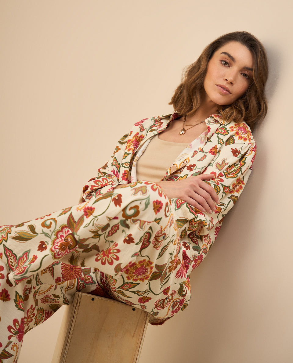 Camisa estampada para mujer - Crudo 34_412G015_CRU114201_5