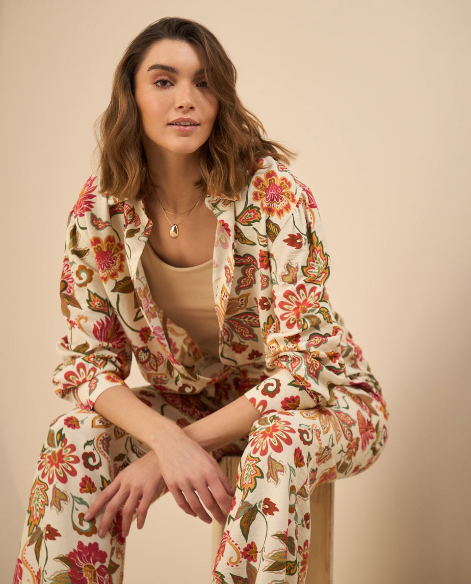 Camisa estampada para mujer - Crudo 34_412G015_CRU114201_6