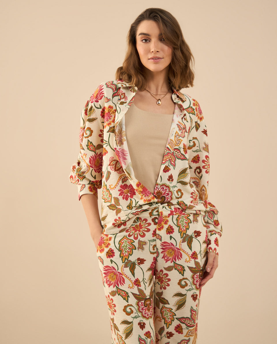 Camisa estampada para mujer - Crudo 34_412G015_CRU114201_7