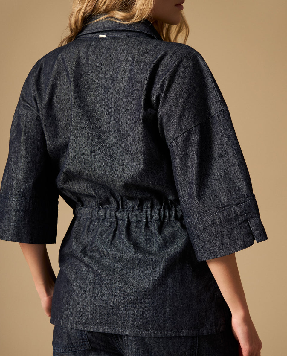 Camisa denim cuello camisero manga 3/4 - Azul 34_412H004_AZU193933_5