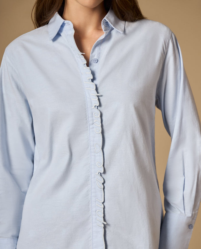Camisa camisera manga larga con bordado frontal - Azul 34_412H006_AZU134302_3