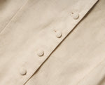 Camisa manga sisa con botonadura frontal de botones forrados - Crudo