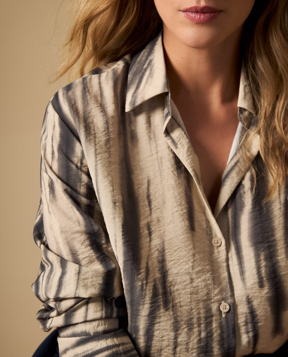 Camisa camisera manga larga con rayas difuminadas - Azul 34_412H029_AZU193923_3