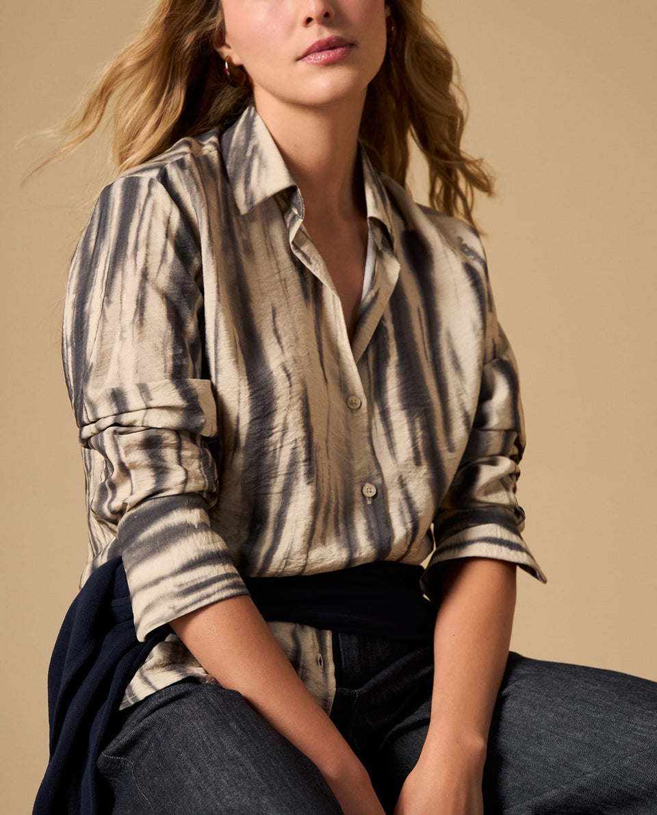 Camisa camisera manga larga con rayas difuminadas - Azul 34_412H029_AZU193923_5