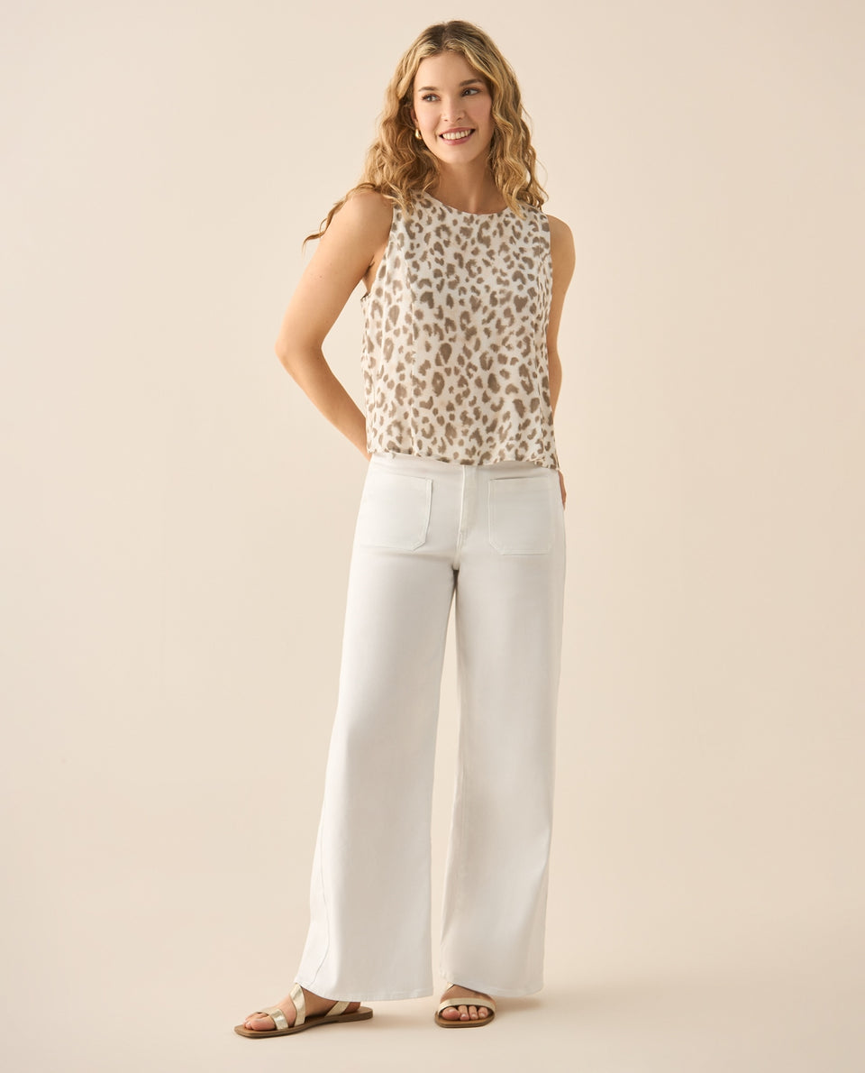 Camisa de corte en A y estampado animal print para mujer  - Beige 34_413G002_BEI131105_5