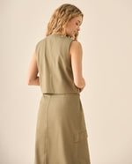Camisa tipo chaleco cuello redondo para mujer  - Verde