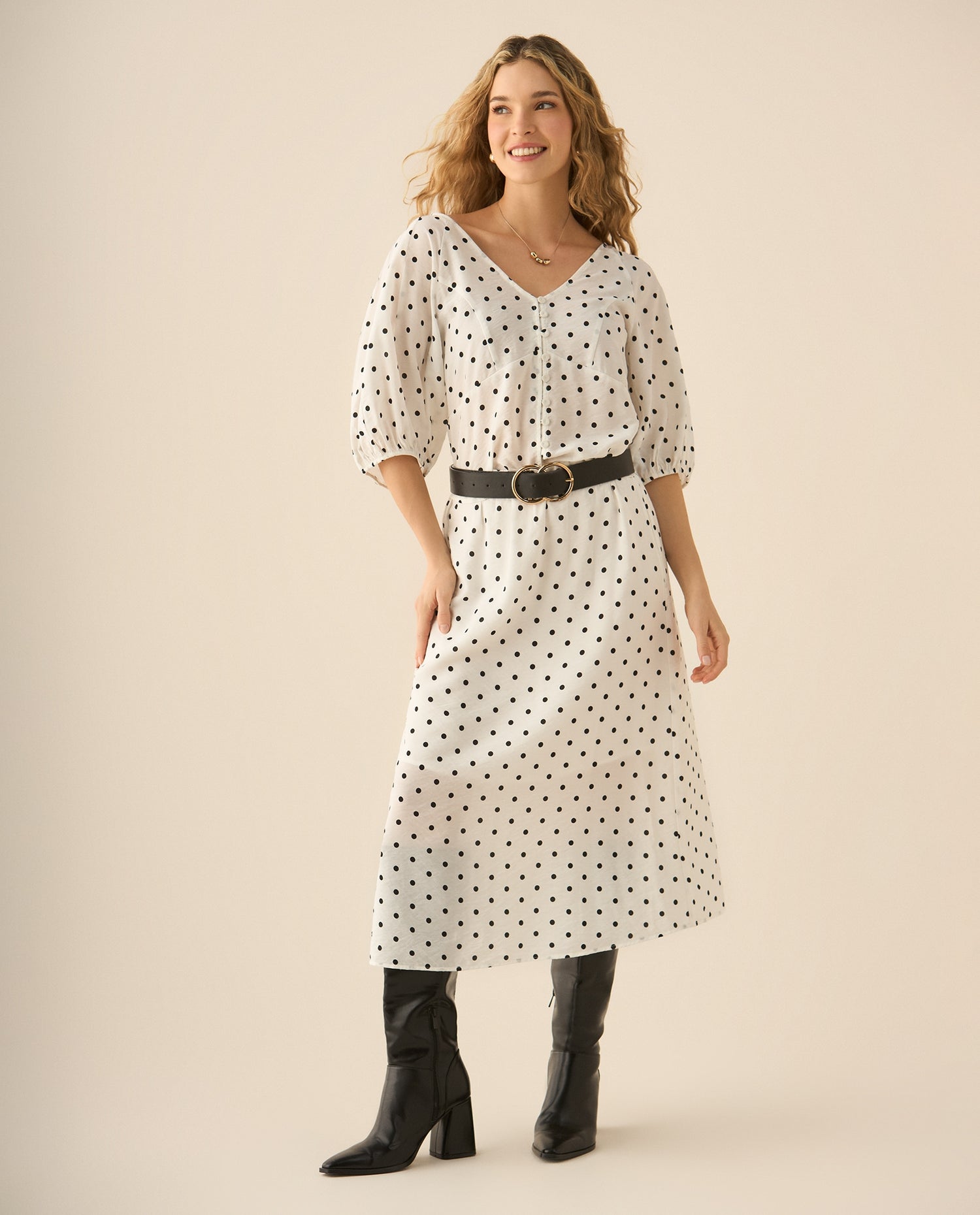Camisa con escote en V para mujer - Blanco