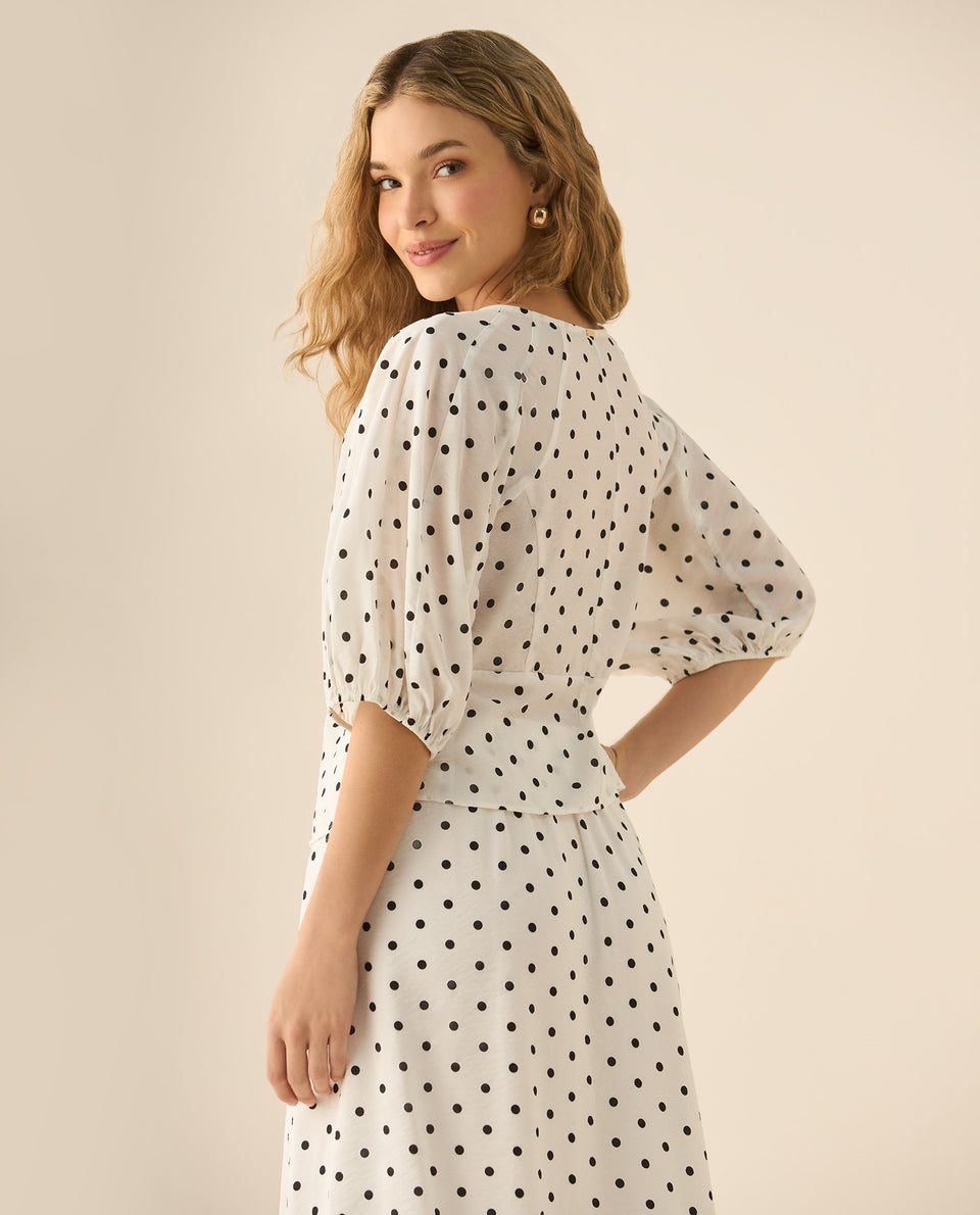 Camisa con escote en V para mujer - Blanco 34_413G017_BLA110601_5