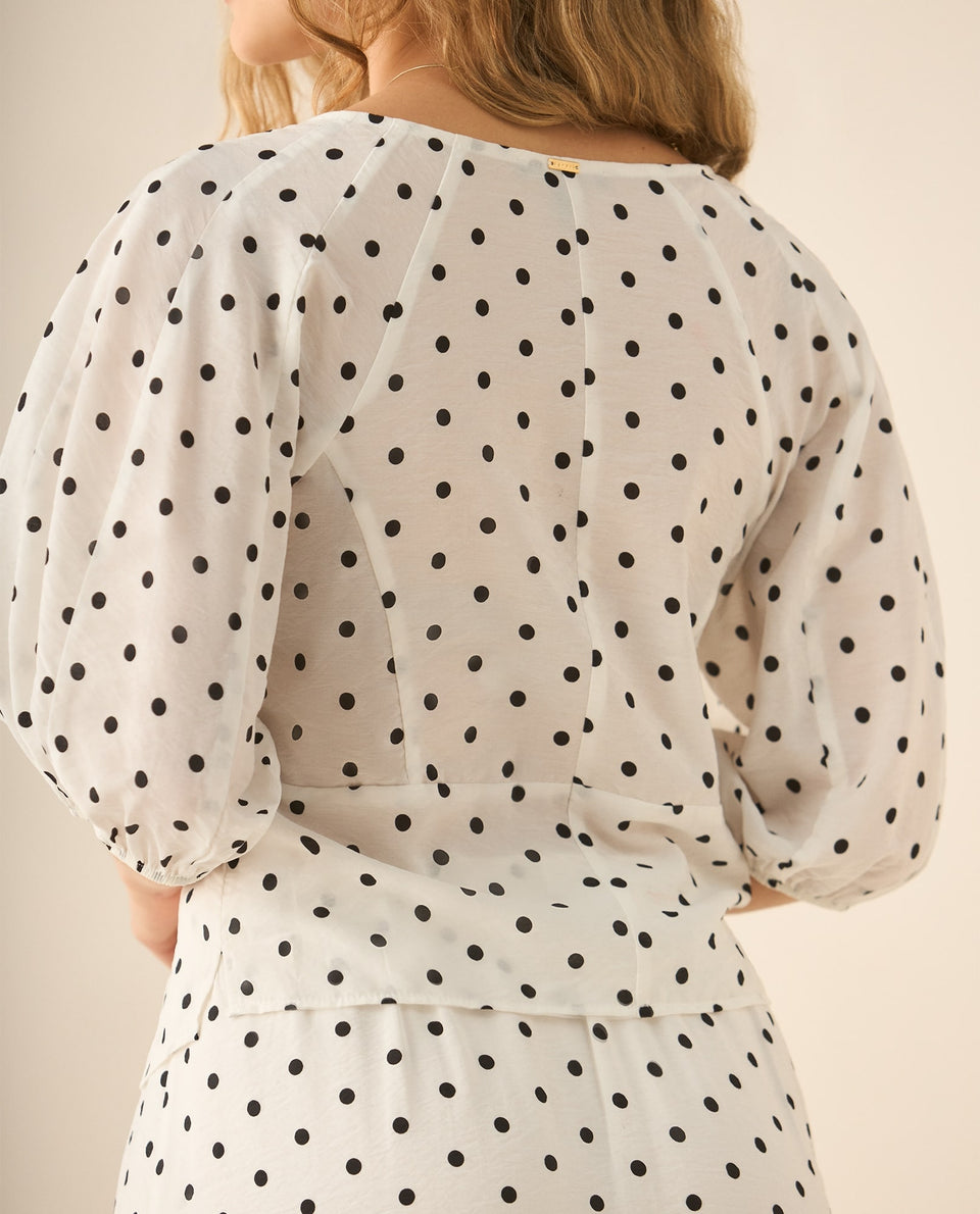 Camisa con escote en V para mujer - Blanco 34_413G017_BLA110601_6