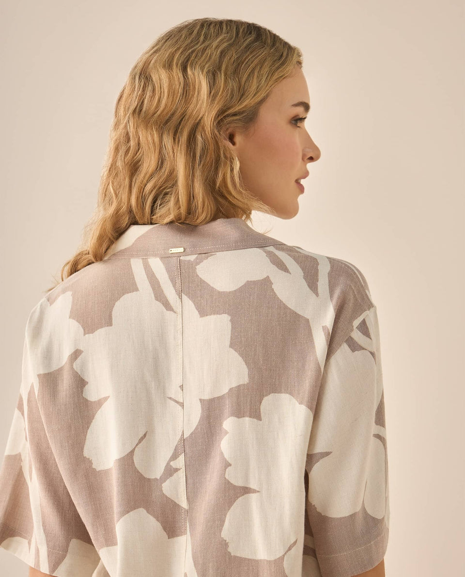 Camisa con estampado abstracto para mujer - Café 34_413G026_CAF171319_5
