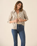 Camisa manga larga cuello clásico para mujer - Beige