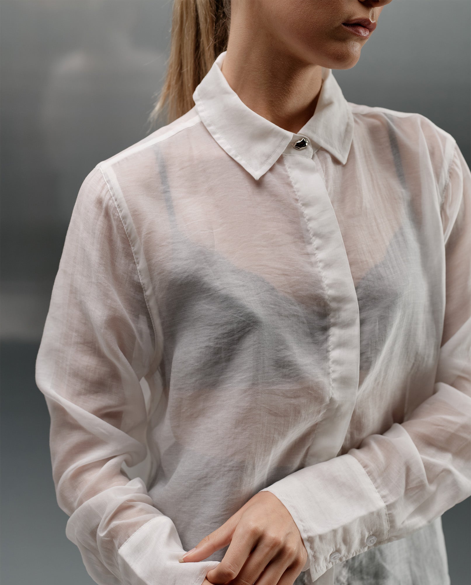 Camisa Manga Larga Cuello Camisero - Blanco 34_413H003_BLA110601_0