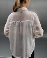 Camisa Manga Larga Cuello Camisero - Blanco