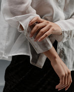 Camisa Manga Larga Cuello Camisero - Blanco