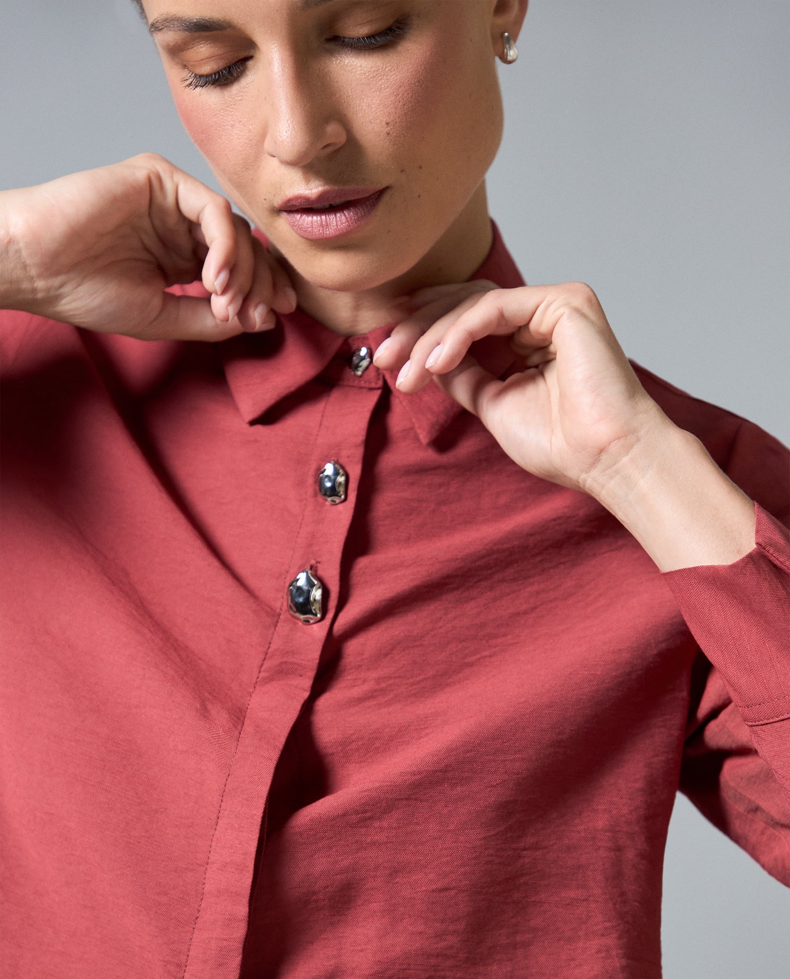 Camisa Manga Larga Camisera - Rojo 34_413H004_ROJ191533_4