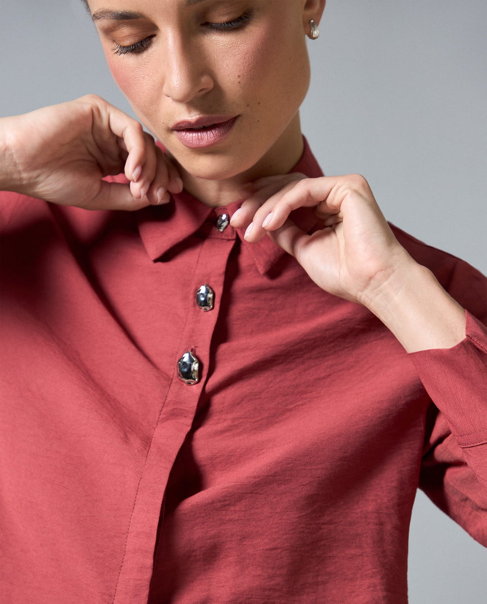 Camisa Manga Larga Camisera - Rojo 34_413H004_ROJ191533_4