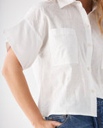 Camisa con bolsillos de parche para mujer - Blanco