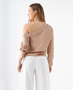 Camisa de tela fluida para mujer - Beige