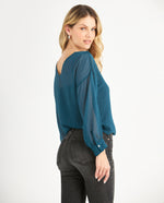 Camisa de tela con transparencia para mujer - Verde